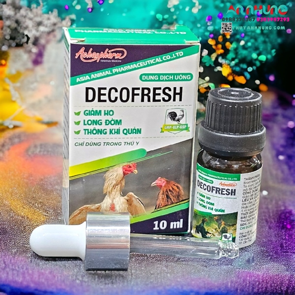 Á Châu Decofresh (gà đá) Oral 10ml - Brom giảm ho long đờm
