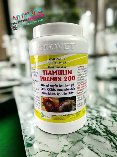 GOOVET TIAMULIN-PREMIX 200 - hen gà, CRD, CCRD