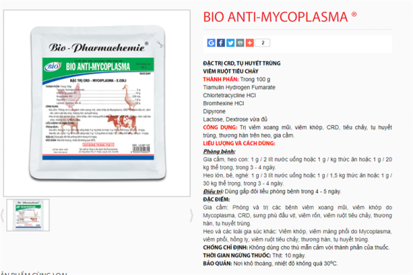 Bio Anti Mycoplasma 100gr - Gói 100gr - Ảnh 3
