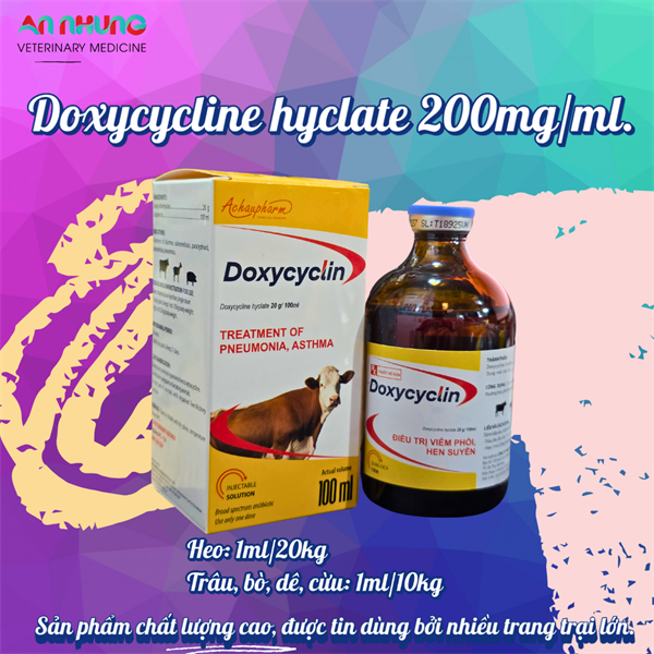 Á Châu DOXYCYLIN 20% 100ML - CHAI/100ML