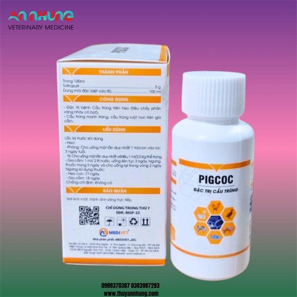 AGRI Pigcoc 50ml - cầu trùng heo con - Chai 50ml