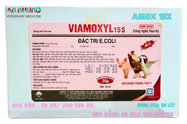 VIAVET AMOXYL 15S 100gr - Amox 15% bột - Gói 100gr - Ảnh 4
