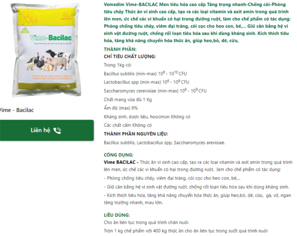 VMD BACILAC 1kg - Thùng 10kg - Ảnh 4