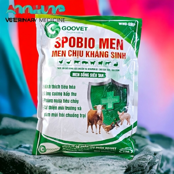 GOOVET SPOBIO - MEN CHỊU KHÁNG SINH 1kg - Gói 5in1
