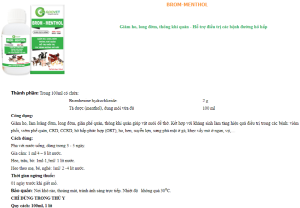 GOOVET BROM MENTHOL Oral 1 lít - Chai - Ảnh 2