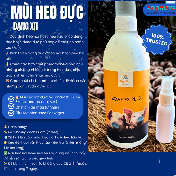 Mùi Heo Đực - Xịt heo nái lên giống 30ml - Lọ