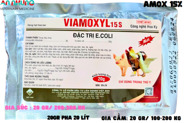 VIAVET AMOXYL 15S 100gr - Amox 15% bột - Gói 100gr