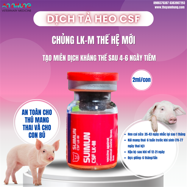 Vaccine Agri Suimun CSF LK- M 10 liều - Lọ