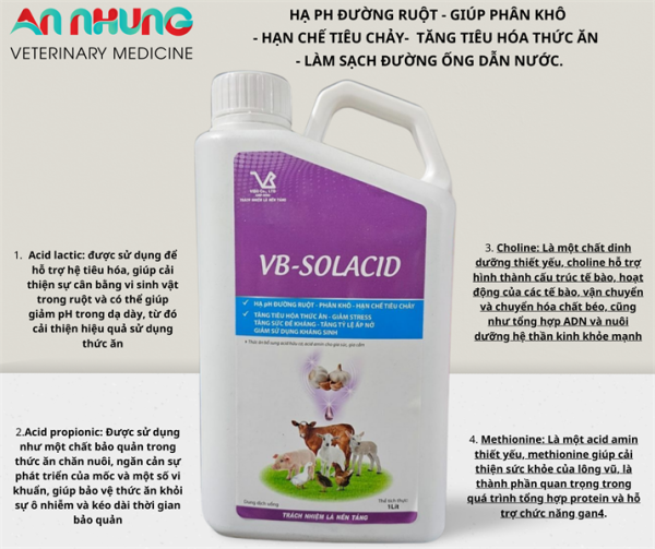 VB SOLACID 1 Lít - Acid Amin, Amino - thùng 15chai - Ảnh 5