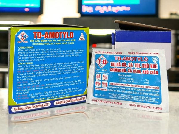 TD Amox 10gr - Gà rù, Toi, khô chân sã cánh - Hộp 50 gói - Ảnh 2
