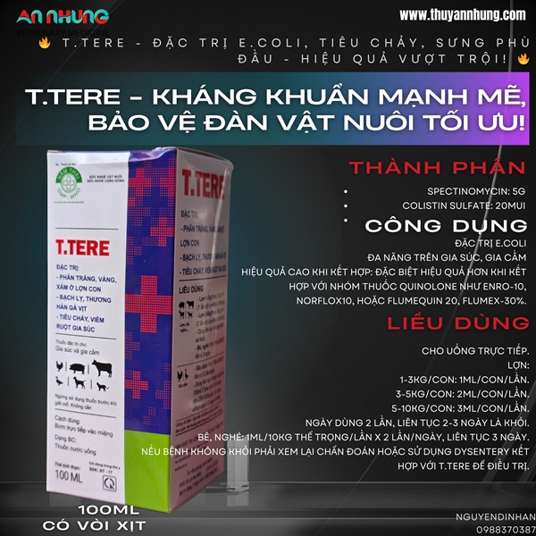 NThái T Tere 100ml Oral - Spectomycin Colistin - chai