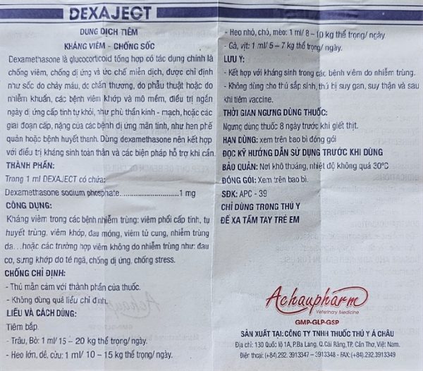 Á CHÂU DEXAJECT 100ml - Lọ 100ml - Ảnh 3