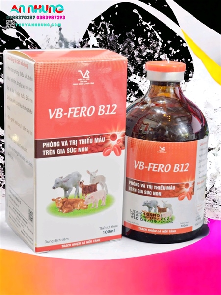 VB FERO B12 100ml - Phòng thiếu máu trên gia súc non - Thùng 30 chai