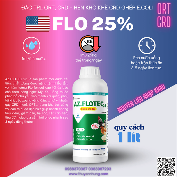 VIAVET AZ. FLOTEC 25 - 1 Lít - Chai 1 lít