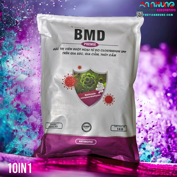 AGRI BMD Premix 1kg - Viêm ruột hoại tử do Clostrium SPP - Gói 10in1