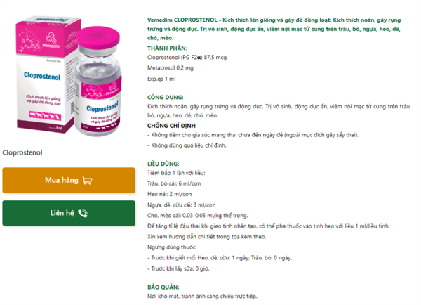 VMD Cloprosternol 2ml/ống - Hộp 20 ống - Ảnh 3