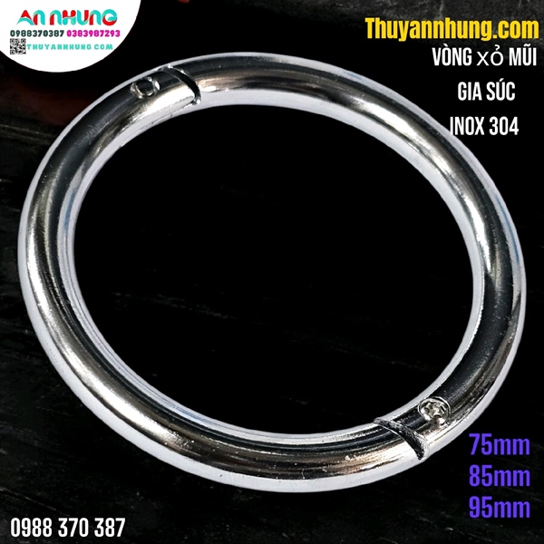 Vòng Inox xỏ mũi Trâu, Bò - Cái