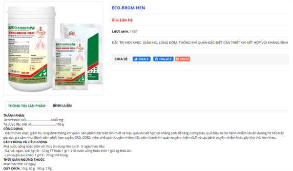 ND Eco Brom Hen 10gr - Hộp 50 gói