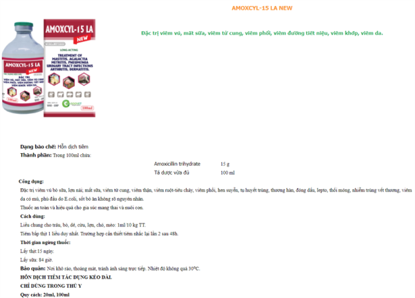 GOOVET AMOXYL 15% LA - Lọ 100ml - Ảnh 3