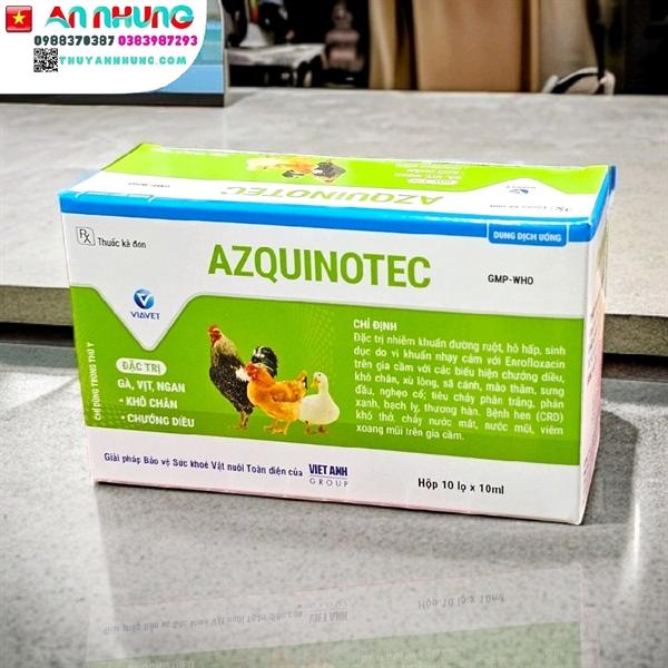 VIAVET Az Quinotec (Chướng diều, Khô chân) Oral 10ml - Hộp 10 lọ