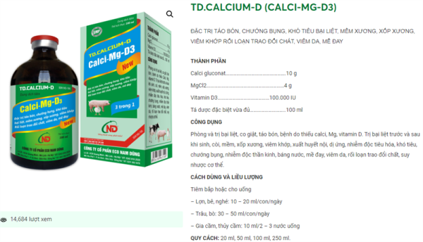 ND CALCIUM MG D3 100ml - Thùng 24 chai - Ảnh 2