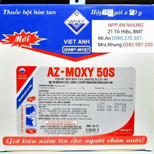 Viavet Az Moxy 50s 10gr (25 gói/Hộp) - Hộp