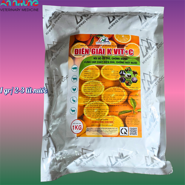 KPL ĐIỆN GIẢI K VIT C 1kg - Gluco KC - Gói 5in1