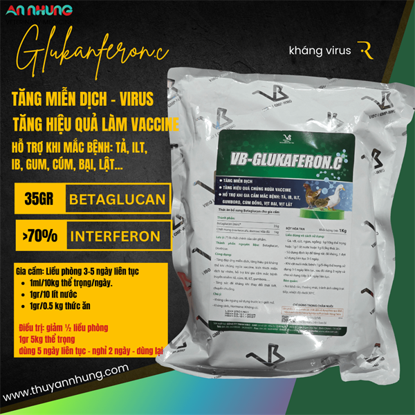 VB GLUKAFERON.C (GIA CẦM) INTERFRON (kháng thể) 1kg - Gói 10in1
