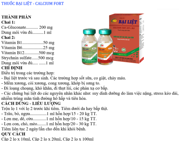 ND Bại Liệt Cặp (calci) 10ml - Thùng 120 cặp - Ảnh 2
