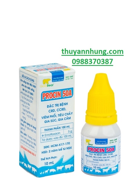 GV Procin 50A 10ml - Enrofloxacin Oral - Lọ 10ml