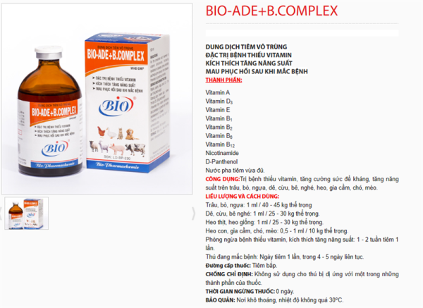 BIO ADE BCOMPLEX - Thùng 25 lọ - Ảnh 2