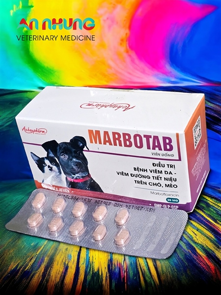 Á Châu Marbo Tab (Viêm da, viêm đường tiết niệu Pet ) - Hộp 100 viên