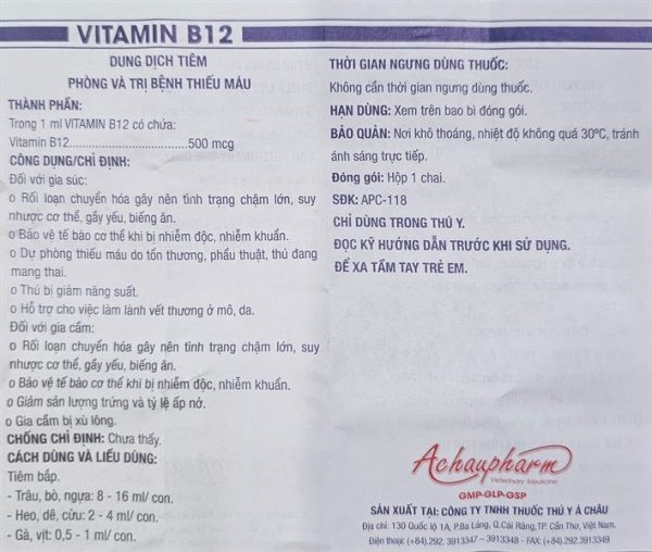 Á CHÂU VITAMIN B12 100ml - Lọ 100ml - Ảnh 2