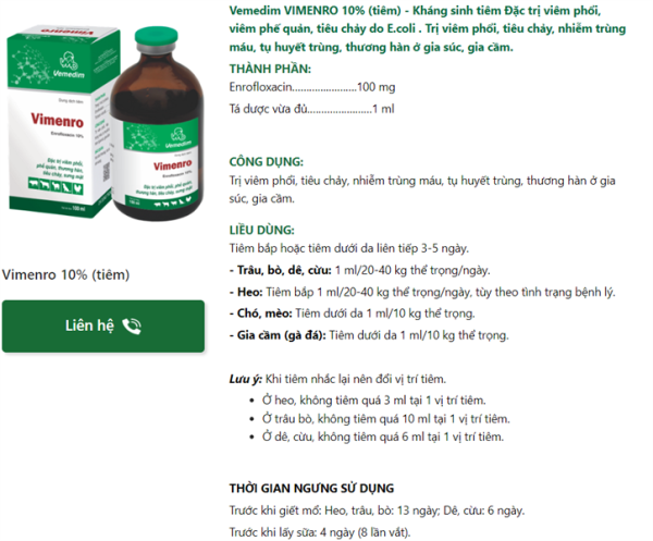 VIMENRO 10% (Enro 10%) 100ml - chai - Ảnh 3
