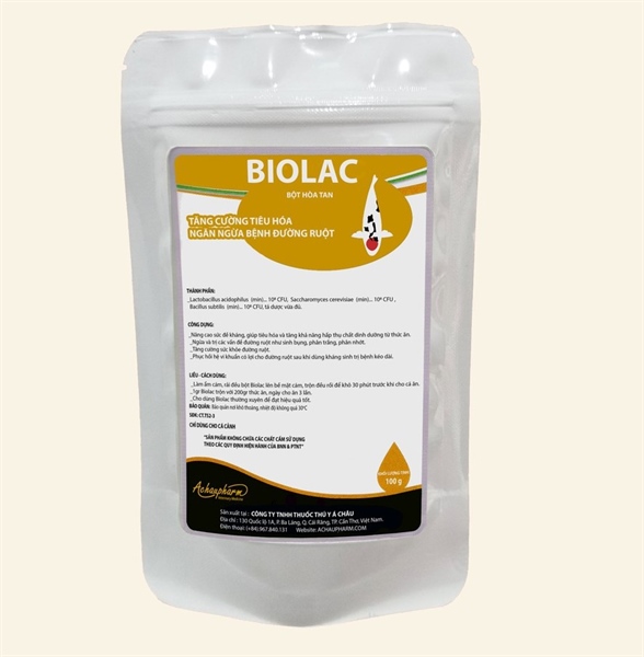 Á Châu BIO LAC - Men tiêu hóa cho cá 100gr - gói 100g