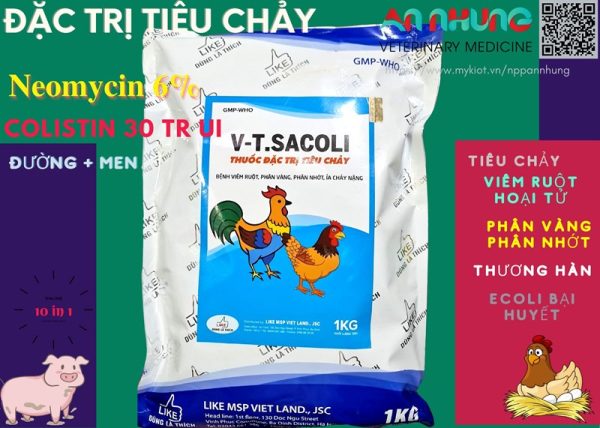 LIKE T.SACOLI (đặc trị tiêu chảy) - Gói 1kg 10in1 - Ảnh 4
