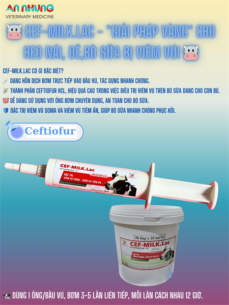 VB Cef Milklac - Viêm vú bò - 10ml/Tuýp - Ống 10ml