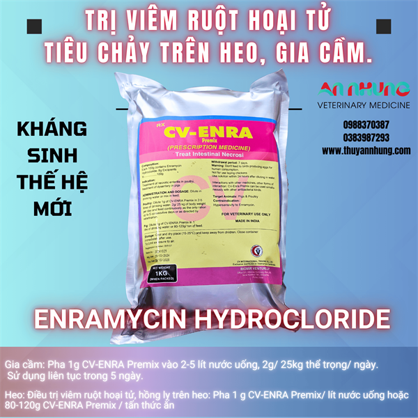 ENRAMYCIN (tan)- đặc trị viêm ruột hoại tử, tiêu chảy 1kg (10in1)