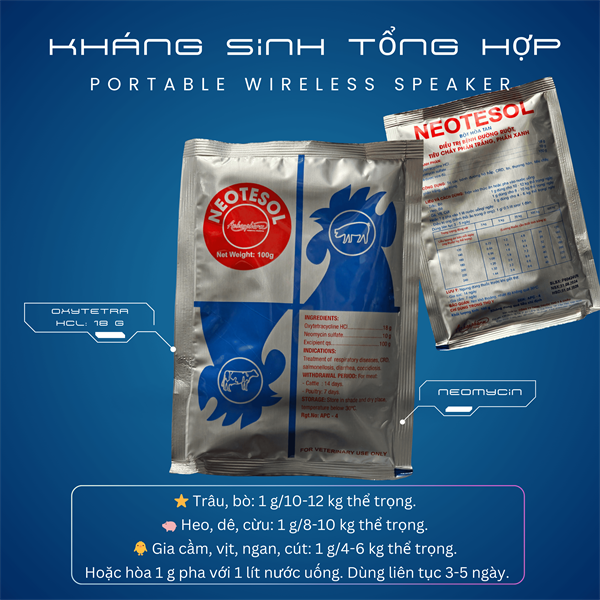 AC NEOTESOL 1kg - Tiêu chảy phân xanh, phân trắng