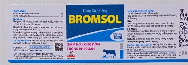 Sagophar Bromsol 10ml oral - Lọ - Ảnh 2