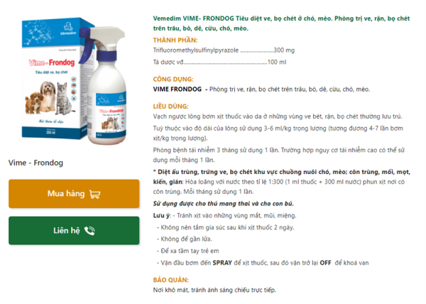 VMD Frondog 250ml - Thùng 16 hộp - Ảnh 2