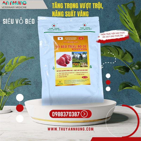 SUMI VỖ BÉO TRÂU BÒ DÊ 1kg - Gói 10in1