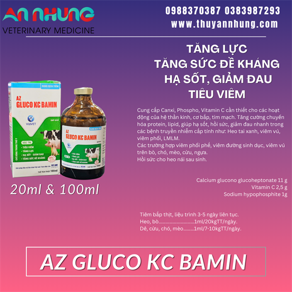 Viavet Bamin Gluco KC - Thùng 210 lọ
