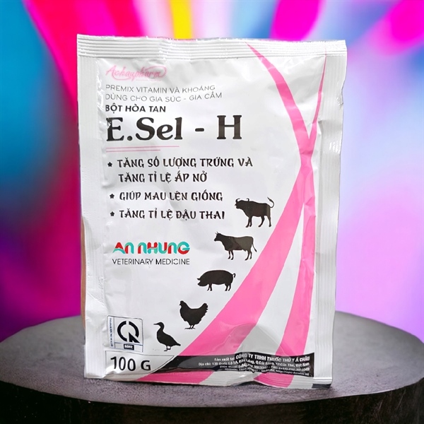 Á Châu E Sel H 100gr - Selen E hàm lượng cao, Mau lên giống, tăng tỷ lệ đậu thai, tăng trứng, tăng phôi - Gói 100gr