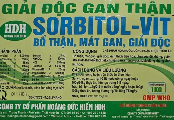 HDH GIẢI ĐỘC GAN THẬN - SORBITOL VIT - Thùng 10kg - Ảnh 3