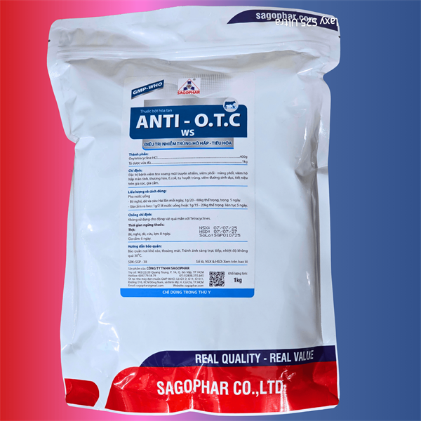 SAGOPHAR ANTI OTC - Oxytetra 40%- 1kg - Gói 10in1