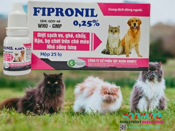 Goovet Fipronnil 0.25% (nhỏ sống lưng) 10ml - Hộp 25 lọ - Ảnh 2