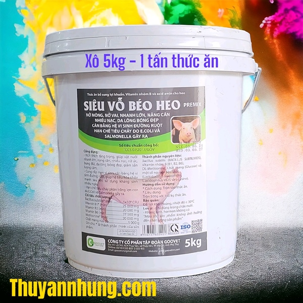 GOOVET SIÊU VỖ BÉO HEO (SIÊU TAN) 5kg/xô - Xô
