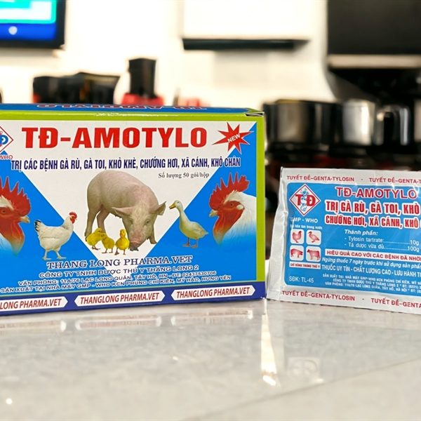TD Amox 10gr - Gà rù, Toi, khô chân sã cánh - Hộp 50 gói