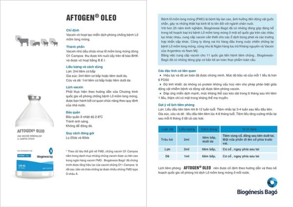 Vaccine LMLM - AFTOGEN - Lọ 25 liều - Ảnh 4